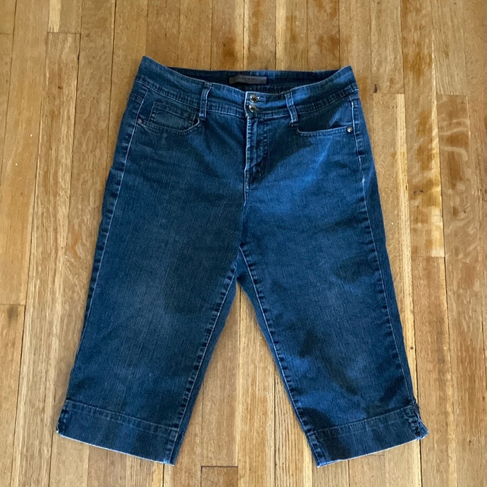 Nine West Pedal Pusher Jeans Womens Sz 6/27 * Blue Denim Clam Diggers Capris